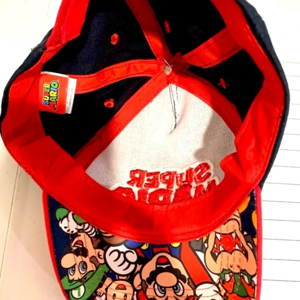 NINTENDO Cap Kids Super Mario Ballcap Embroidered Logo Novelty Youth Navy Red